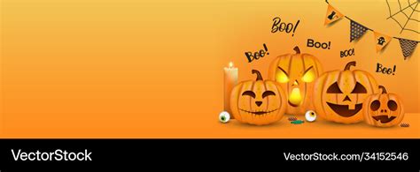 Halloween pumpkin banner Royalty Free Vector Image