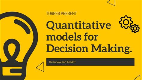 Quantitative Techniques For Decision Making Engineering Management