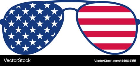 Aviator Sunglasses And Usa Flag Royalty Free Vector Image