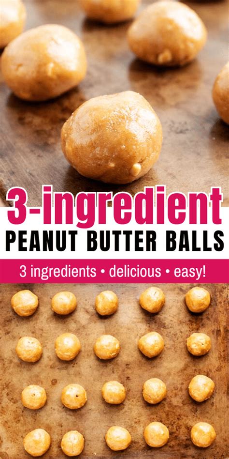 3 Ingredient Peanut Butter Balls Filling And Fabulous