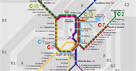 Map of Madrid train (cercanías): stations & lines