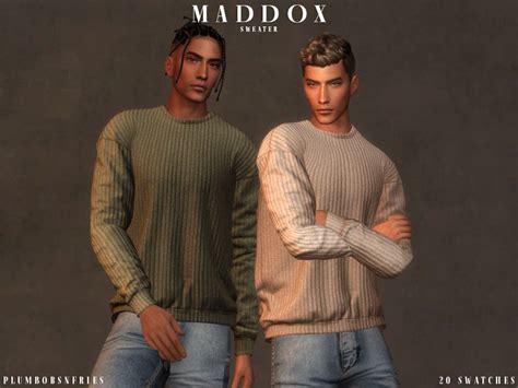 Plumbobs N Fries MADDOX Sweater Sims 4 Clothing Sims 4 Men