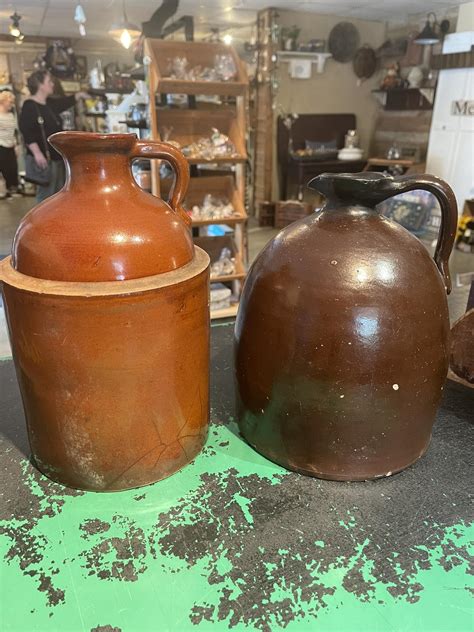 Vv Vintage Brown Stoneware Jug Vintage Vibe Centerville Tpke