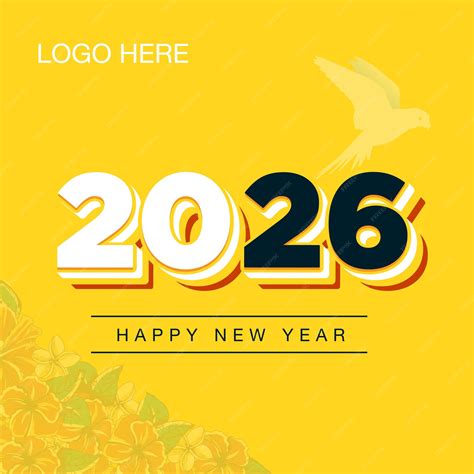 Premium Vector | 2026 typography logo design concept happy new year