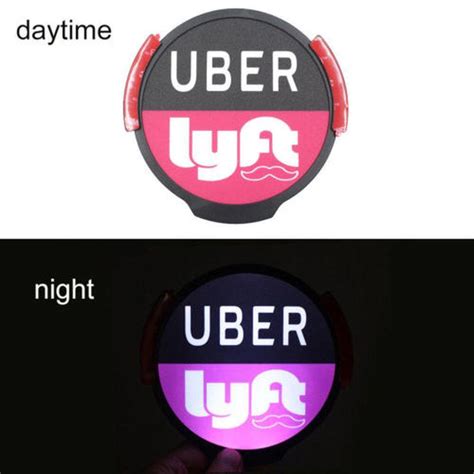 Buy Uber Lyft Led Light Sign Bright Glowing Car Logo Wireless UBER