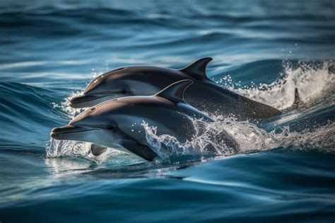 Dos Delfines En El Oc Ano Uno De Los Cuales Es El Nico Que Es El