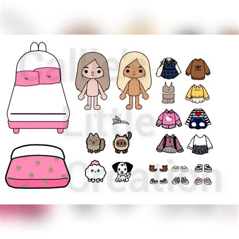 Clc Handmade Toca Boca Paper Doll Set Laminated Lazada Ph