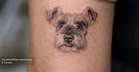 Micro Realistic Schnauzer Tattoo On The Tricep