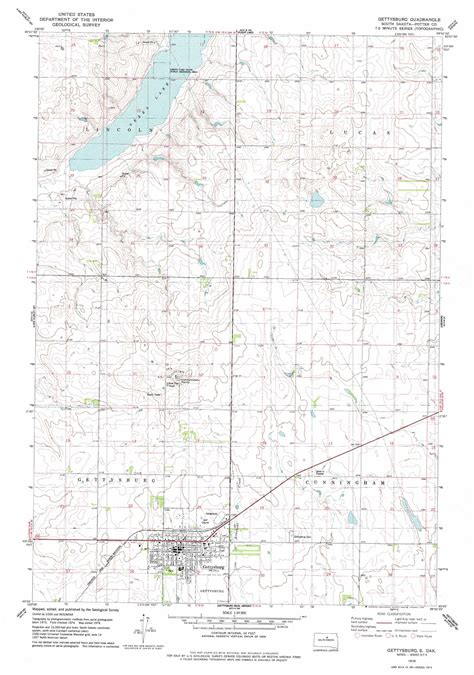 Gettysburg Topographic Map 124000 Scale South Dakota