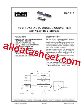 DAC715 Datasheet PDF Burr Brown TI