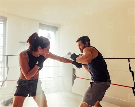 Two young sparring in a boxing ring stock photo (263357) - YouWorkForThem