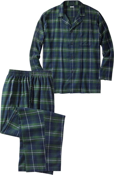 Kingsize Mens Big And Tall Plaid Flannel Pajama Set Pajamas At Amazon