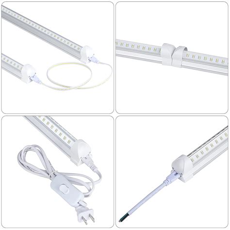 Singteam 10Pack 8Ft LED Shop Light Fixture 100W Integrated LED Tube