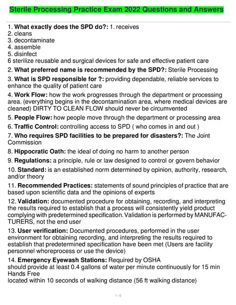 Sterile Processing Bundled Exams Questions And Answers With Verified