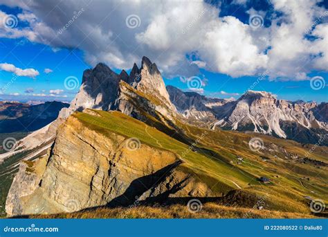 View On Seceda Peak Trentino Alto Adige Dolomites Alps South Tyrol