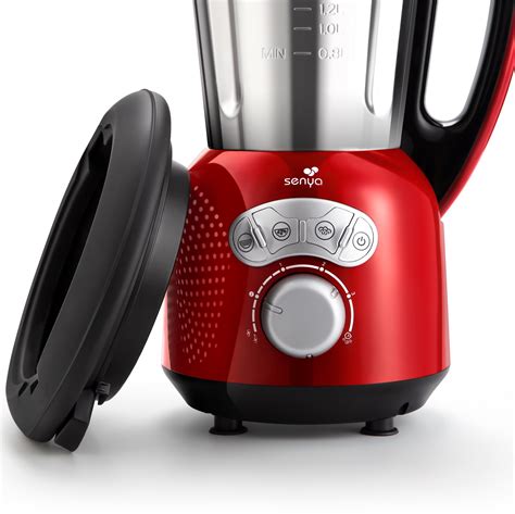 SENYA Blender Chauffant Avec Panier Vapeur 2L 1400W Rouge Cook