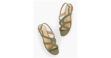 Talbots Keri Wrapped Raffia Flat Sandals In Metallic Lyst UK