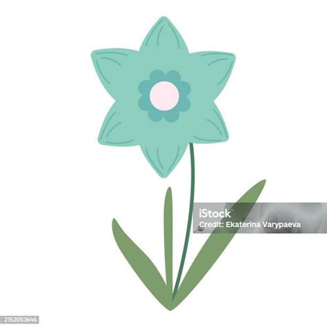 Beautiful Light Blue Flower Isolated On White Background Vector