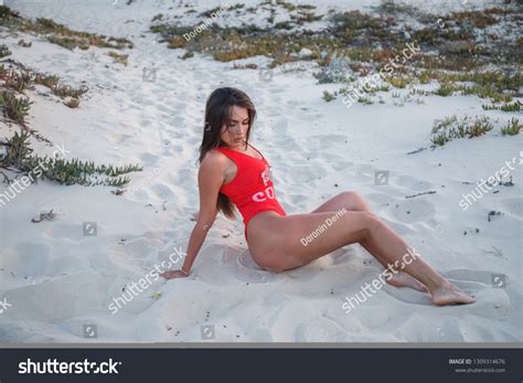 Lovely Sexy Brunette Girl Swimsuit Posing Stock Photo 1309314676 Shutterstock