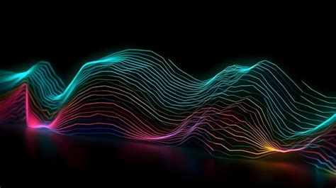 Premium Ai Image Abstract Colorful Waves On A Dark Background With