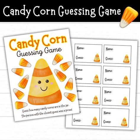 Candy Corn Guessing Game Printable Halloween Guess How Many Game How