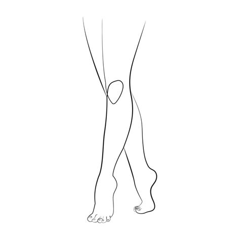 Female Legs Line Art One Line Drawing Stylish Illustration