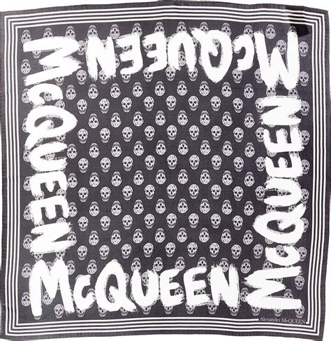 Alexander McQueen Graffiti Biker Silk Scarf ShopStyle Scarves Wraps