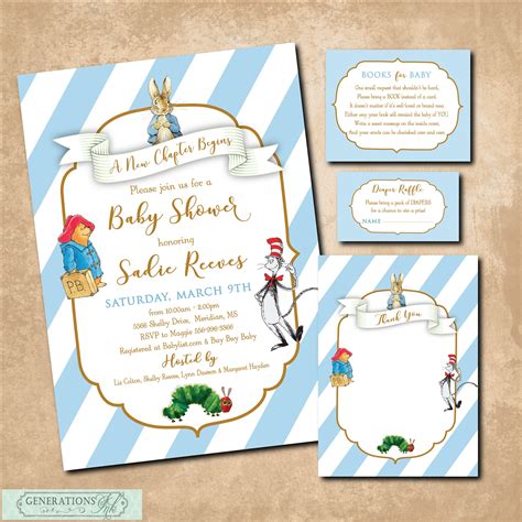 Storybook Baby Shower Invitation With Matching Printable Etsy