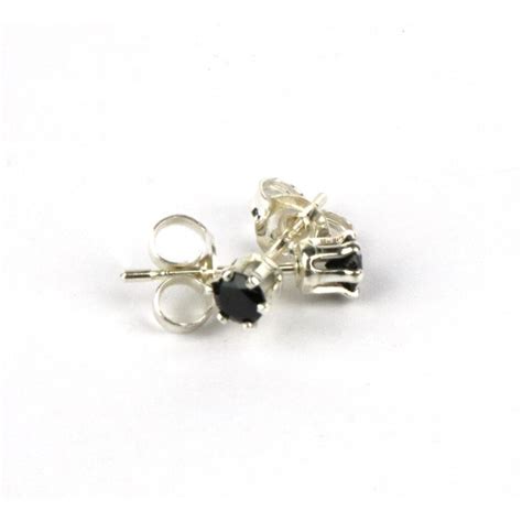 Black Spinel Tiny Mm Sterling Silver Stud Earrings Spend With Us