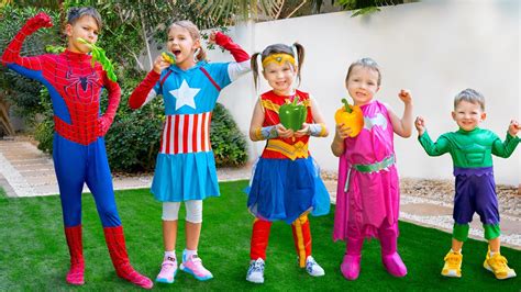 Five Kids Superheroes and Healthy Food + more Children's Songs and ...