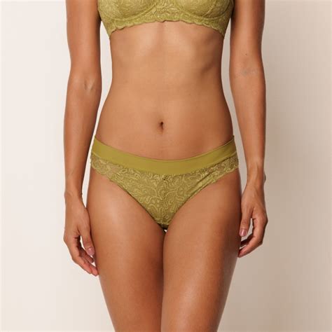 Calcinha Fio Microfibra Renda Lia Verde Jescri Lingerie De