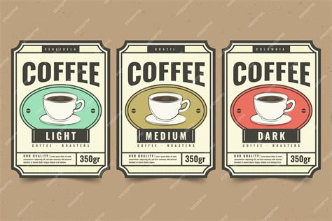 Free Vector Hand Drawn Coffee Label Template