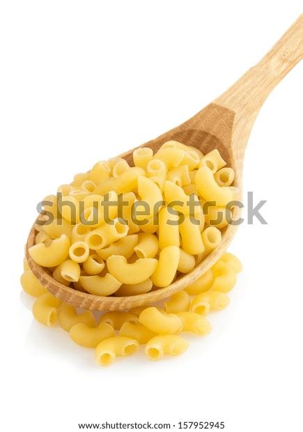 Raw Pasta Spoon Isolated On White Stock Photo 157952945 Shutterstock