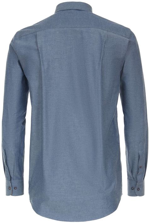 Redmond Casual Regular Fit Hemd Blau Einfarbig Businesshemden