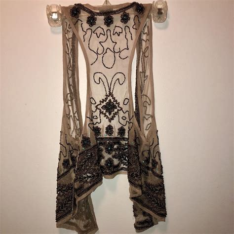 Nude Beaded Vest W Tag Purchased At Urban Depop