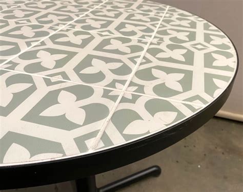 Tiled Table Top With Steel Edging Gyro Commercial Furniture