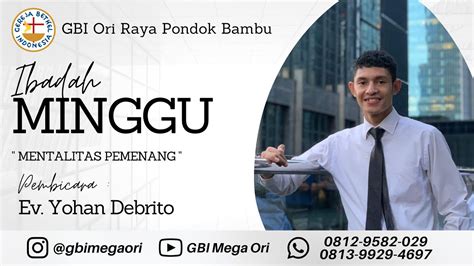 Ibadah Minggu 29 Oktober 2023 2023 GBI Ori Raya Pondok Bambu With