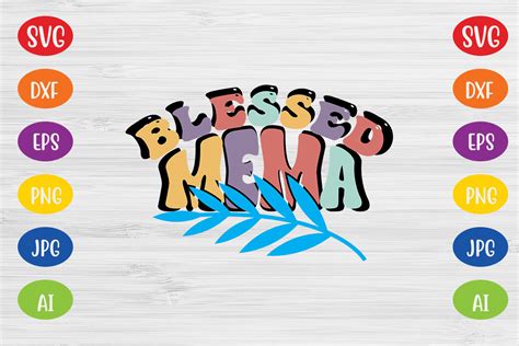 Blessed Mema Retro Svg Graphic By Dreams Store · Creative Fabrica