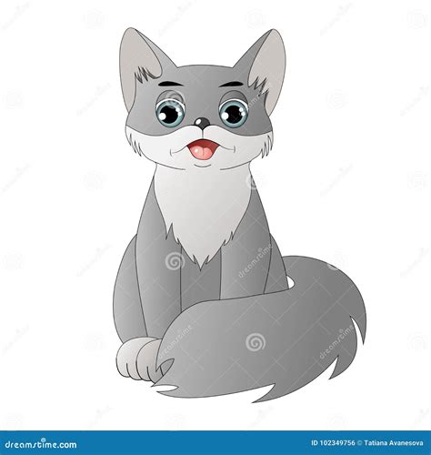 Grey Cartoon Cat Stock Illustration Illustration Of Cute 102349756