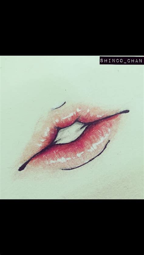 Drawing How To Draw Pursed Lips Lip Shine Drawing Pursed Lips Drawing