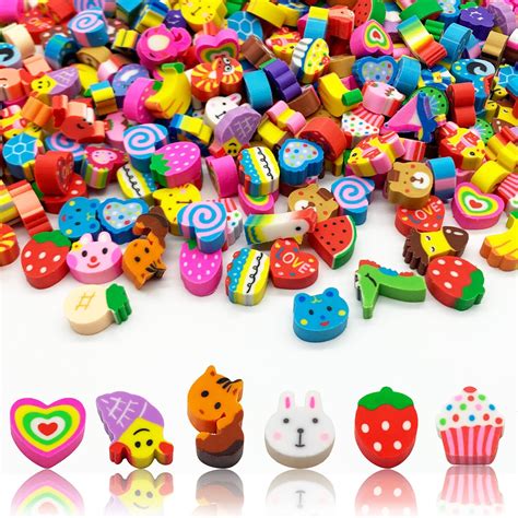 200 pieces cartoon cute animal pencil erasers 6