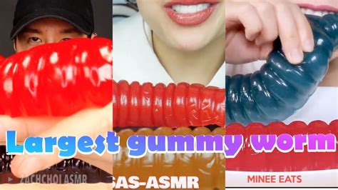 Asmr Gummy Worm The World Largest Gummy Worm Eating Show Youtube