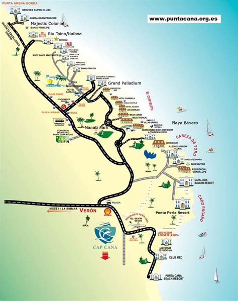 Mapa Turístico De Punta Cana Mapa De Hoteles Y Zonas De Pcana