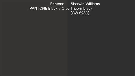 Pantone Black C Vs Sherwin Williams Tricorn Black Sw Side By