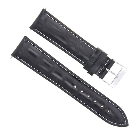 18MM ITALIAN LEATHER WATCH STRAP BAND FOR SEIKO 5 DIVER WATCH BLACK