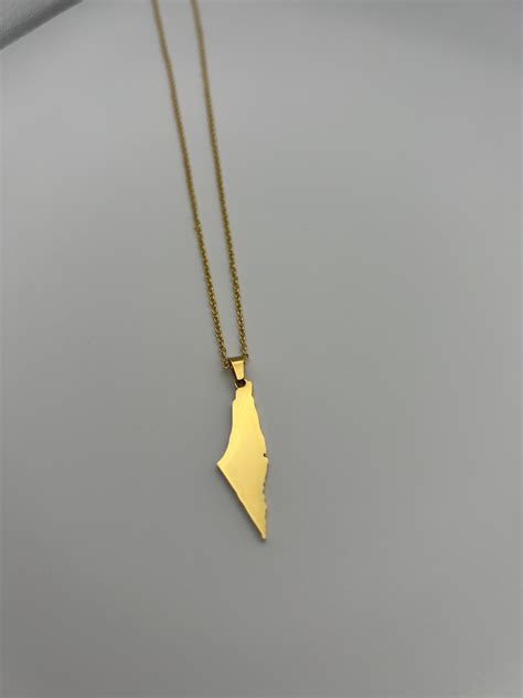 gold plated palestine map necklace islamic jewelry etsy