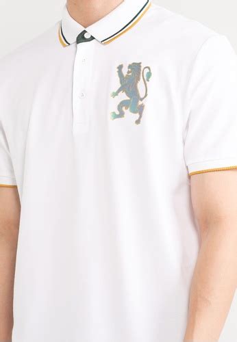 GIORDANO Men's 3D Lion Cotton Lycra Pique Polo 01012222 | ZALORA Malaysia