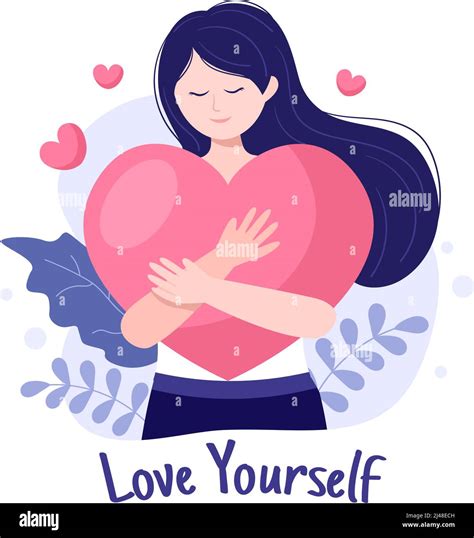 Love Sign Vector Cartoon Background Illustration To Self Care