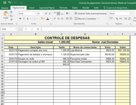 Modelo De Planilha De Controle De Pagamento V Rios Modelos