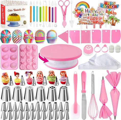 AZOMKER Douille Patisserie Plateau Tournant Patisserie Kit Patisserie